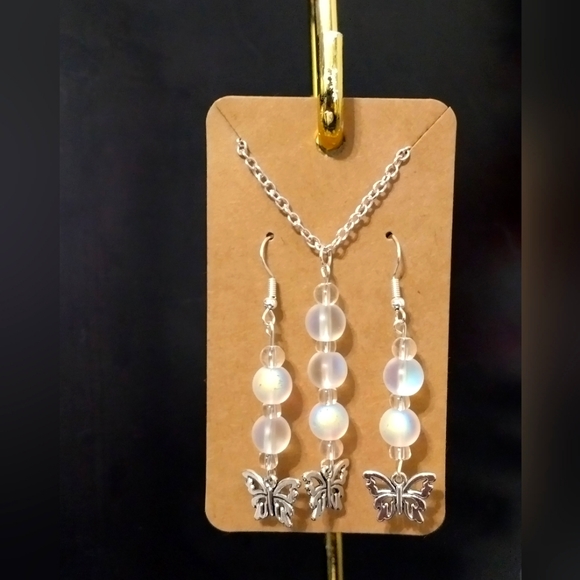 Mermaid glass bangle earring set - Picture 1 of 2